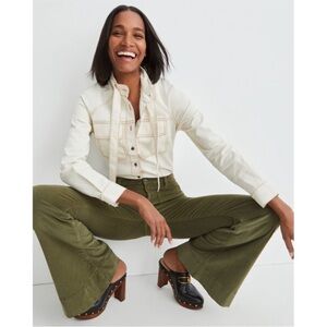 New Veronica Beard Elodie Button-Front Shirt w/Self-Tie Collar in Ecru Size 6